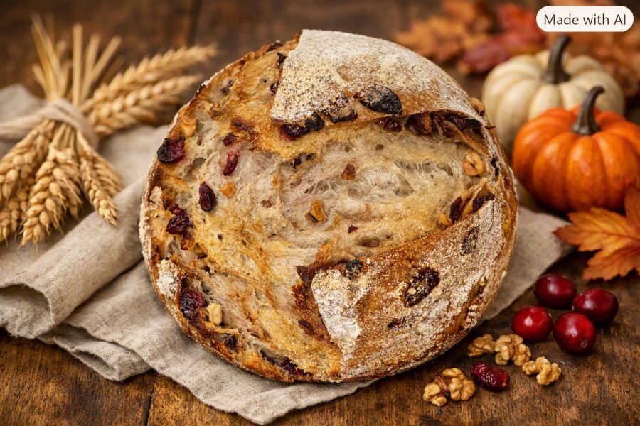 Dried Cranberry and Walnut Sour Dough Boule
